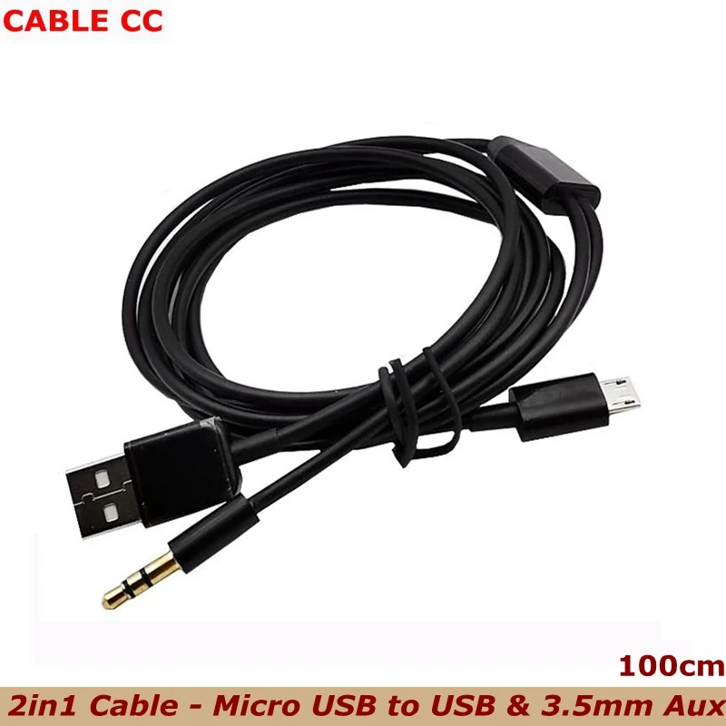 Кабель 2 в 1 с Micro USB на и стандартным аудиоразъемом Aux 3 5 мм совместим со многими