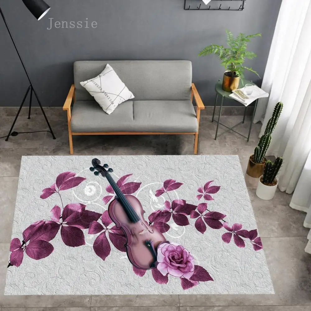 

Cartoon Guitar Piano Music Printing Carpets for Living Room Bedroom Large Area Carpet Kids play Floor Mats Child Game Big Rugs