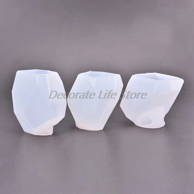 

3D Geometric Stone Shape Candle Mold DIY Aroma Plaster Craft Silicone Mold Small Candle Soap Molds Xmas Home Decor