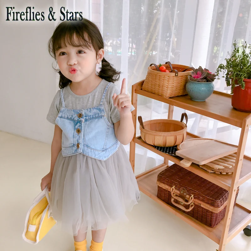 Летнее платье-пачка для девочек платье малышей детская модная уличная одежда