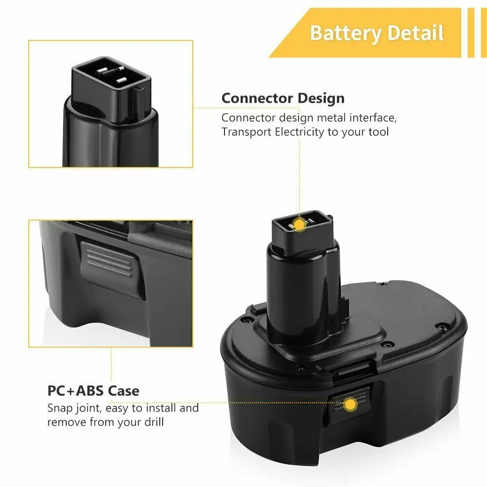 

For DEWALT DC9091 XRP BATTERY 14.4V PACK DW9091 DW9094 DE9092 DE9038 Replacement 14.4V Ni-Cd Battery