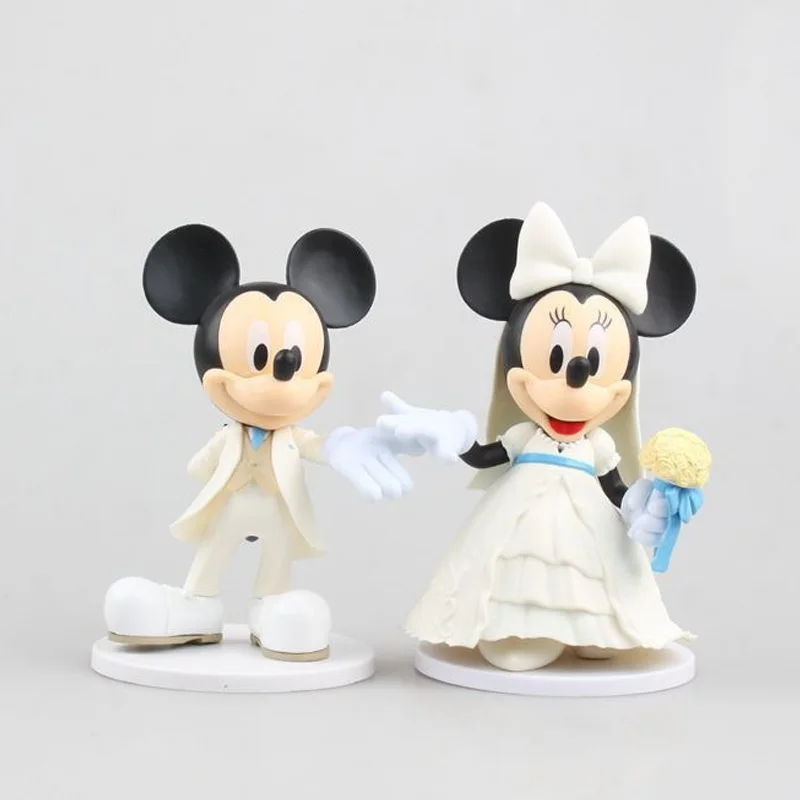 New 2pcs/set 12cm Princess Mickey Minnie Model Figure Dolls Cute Mouse Action Toy Wedding Party Decorative ornament | Игрушки и хобби