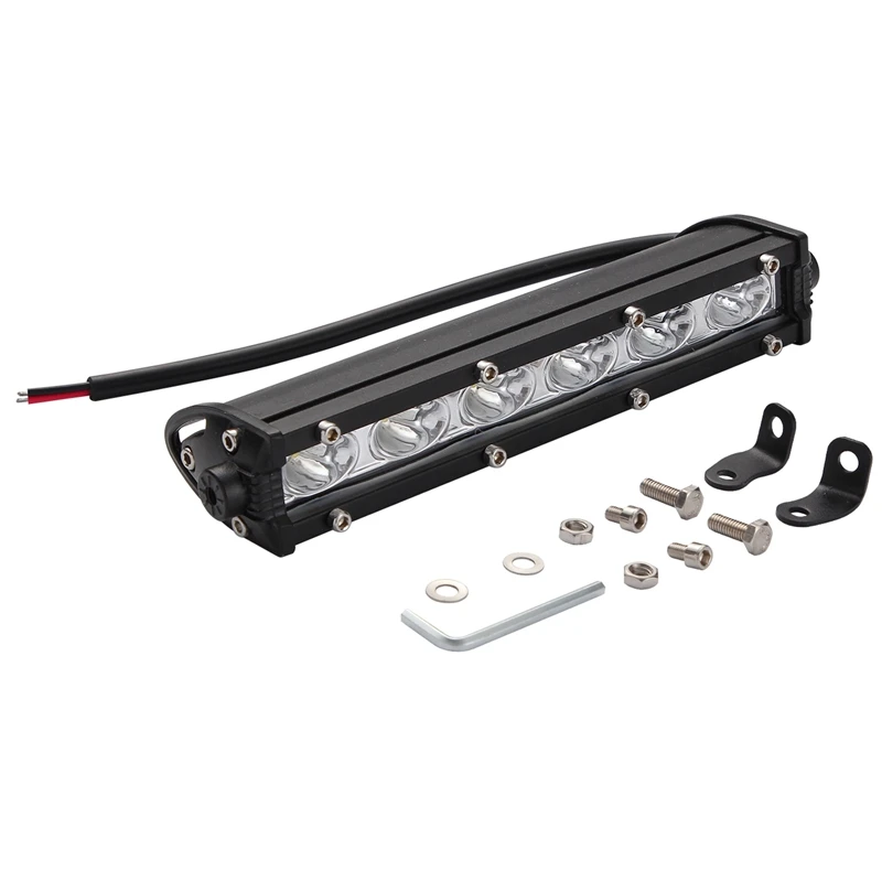 

AU04 -7Inch Ultra-Slim Single Row Off Road LED Light Bar 1800LM 18W Waterproof Spot Flood Combo Light for Trucks ATV Boat Cars