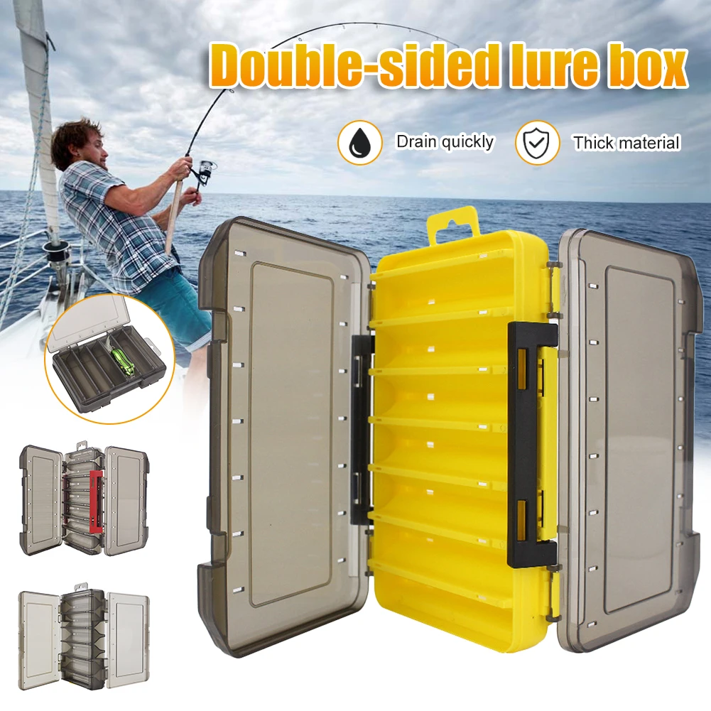 

Doublex Sided Fishing Tackle Box 12 Compartments Bait Lure Hook Storage Box Fishing Accessories Plastic Storage Case