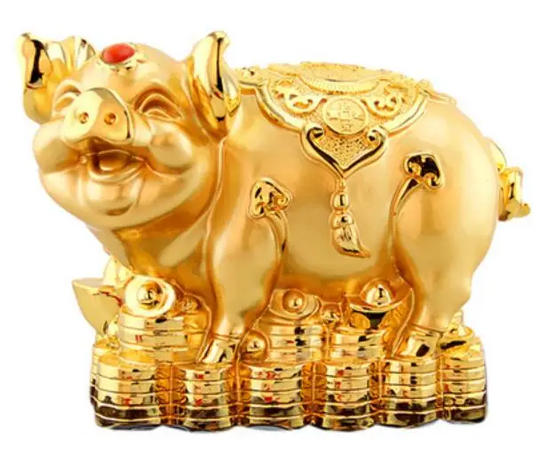 

Tuba Cornucopia Gold pig places handicraft article collect basin live act zodiac animals to attract fortune pig gets