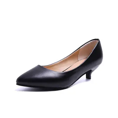 black 3 cm Профессиональные тонкие туфли; простые удобные рабочие туфли; черные туфли на высоком каблуке; официальная обувь; кожаные туфли; пикантная женская обувь; маленькие размеры 32 - Цвет: black 3 cm