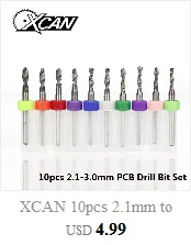 XCAN 0,8 мм 10 шт./лот твердосплавные микро сверла с ЧПУ PCB набор сверл