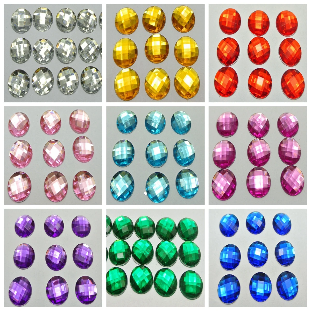 

100 Acrylic Flatback Faceted Round Rhinestone Gems 16mm No Hole Color for Choice