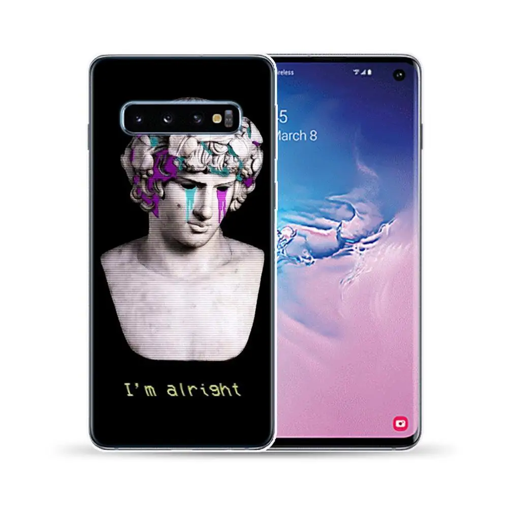Мягкий ТПУ чехол с рисунком Давида в винтажном стиле для Samsung Galaxy S6 S7 Edge S8 S9 S10 Plus 5G E