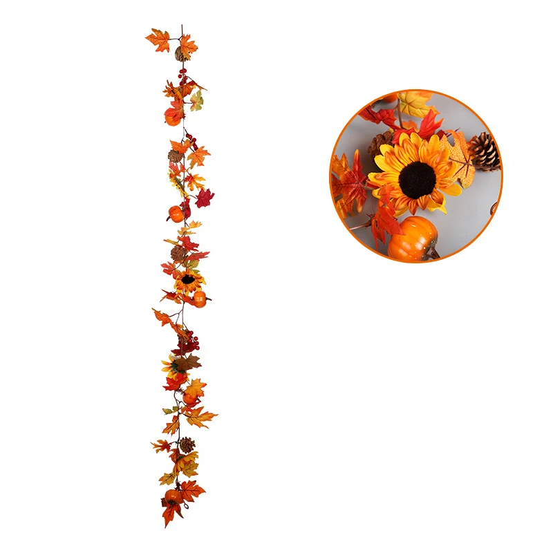 Искусственный осенний кленовый лист гирлянда &quotПодсолнух&quot растения