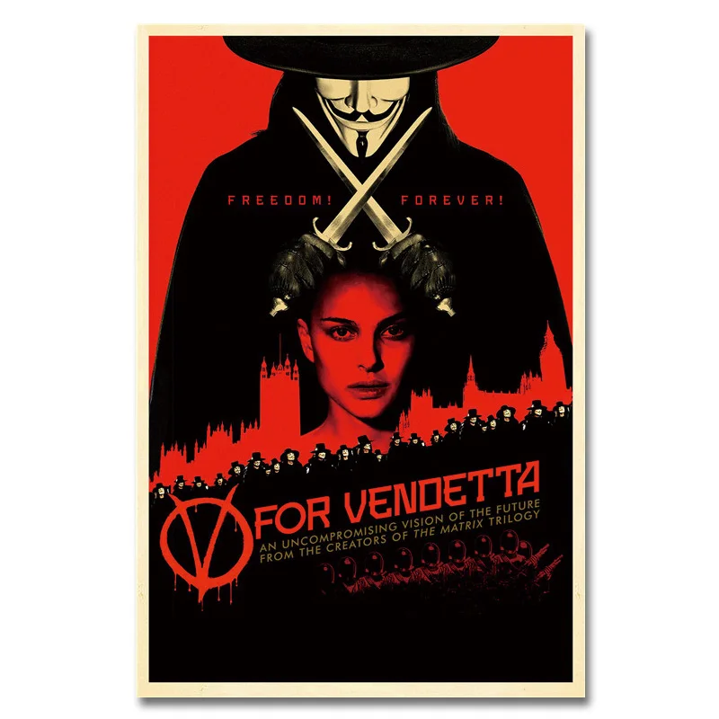 Фильм Шелковый плакат V для Vendetta Настенные рисунки декоративные картины винтажные плакаты - Цвет: 280