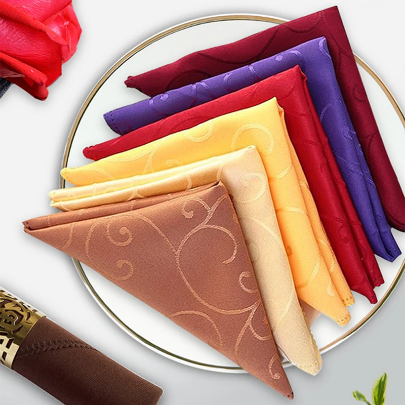 

48x48cm 18 Colors Square Flower Print Wedding Table Cloth Polyester Napkin Home Hotel Textile Decoration