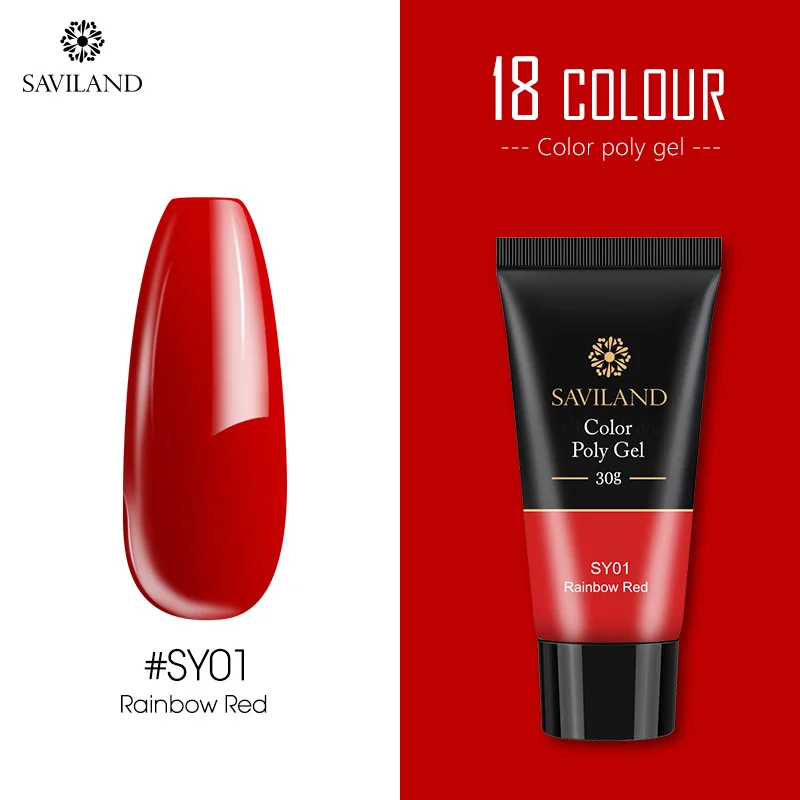 30ml SY01 SAVILAND цветной полигель для наращивания пальцев 24 Цвета УФ-гель для быстрого наращивания 30 г/15 г полигель-лак для ногтей Твердый Гель-лак для ногтей - Цвет: 30ml SY01