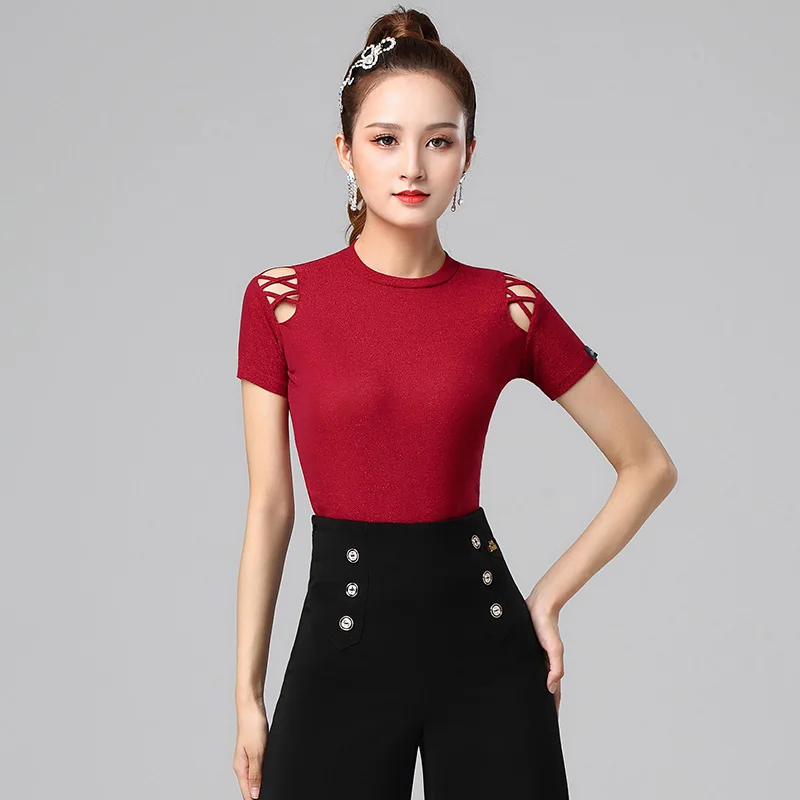 Женский костюм для латинских танцев летний с коротким рукавом