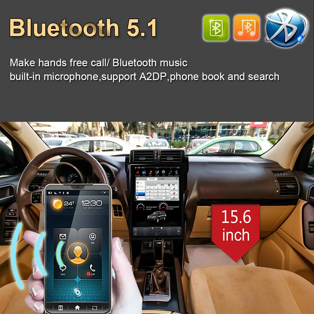 Автомобильный GPS-навигатор в стиле Tesla на Android для TOYOTA Prado/Land Cruiser 150/LC150 2014-2017