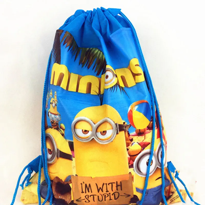 1 шт./лот милый рюкзак с украшением в виде миньонов вечерние подарочные сумки на