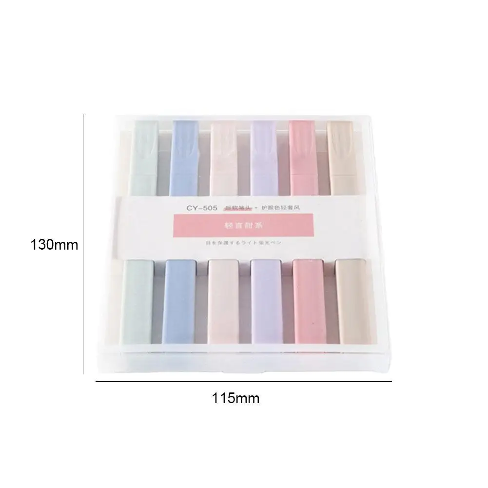 

6Pcs/Set Soft Tip Highlighter Light Color Kawaii Marker Student Photo DIY Pen Album Stationery Pen Journal Handbook Fluores H8K7