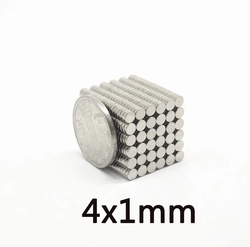 Небольшие круглые магниты N35, неодимовые круглые магниты 4x1 мм, 100/200/500 шт.