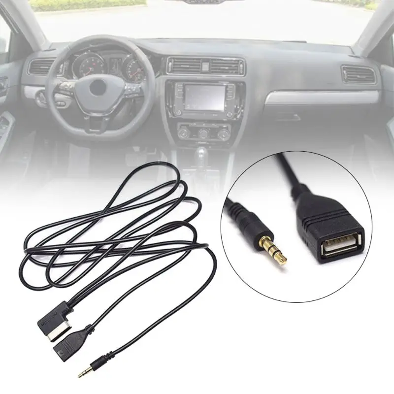 

3.5mm AUX Audio Cable Music MDI AMI MMI Interface USB+Charger for A6L A8L Q7 A5 23GC