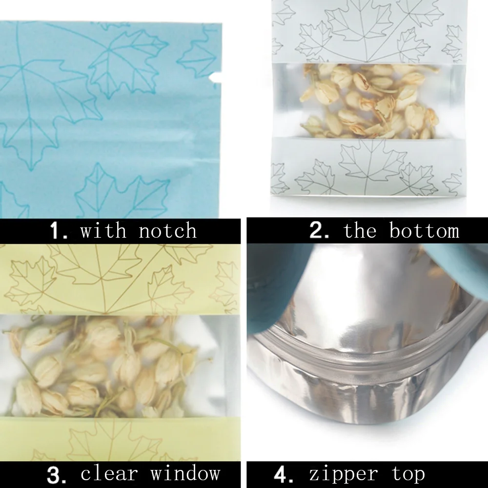 100 шт матовый желтый термогерметичный плоский замок алюминиевый мешок из фольги