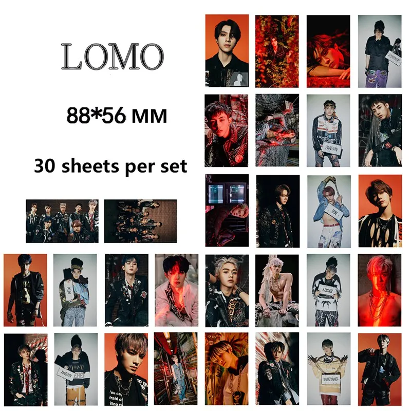 Фотооткрытки для фанатов 30 шт./компл. KPOP NCT WayV новинка самодельная бумага Lomo Card LUCAS