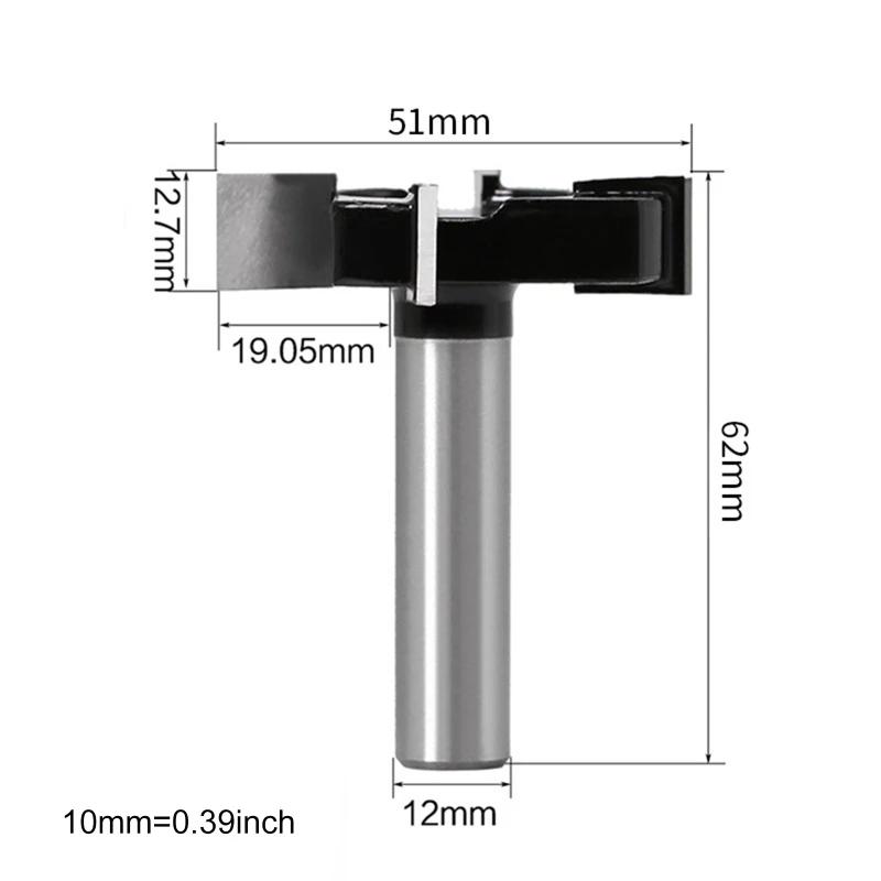 

1/2\" Shank Wood Milling Cutter Planing Flattening Router Bit Woodworking Tool