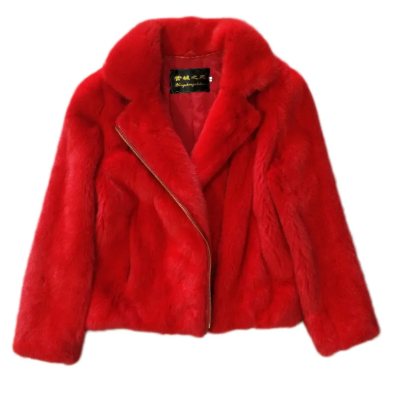 

Imported mink coat women's whole mink short locomotive long-sleeved suit collar mink fur coat winter anti-season