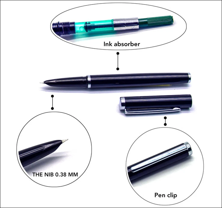 CCCAGYA D033 чернильная ручка 4 цвета 0,38 nib узнать офис школьный канцелярский подарок металлическая Элитная ручка отель бизнес пищущая перьевая ручка