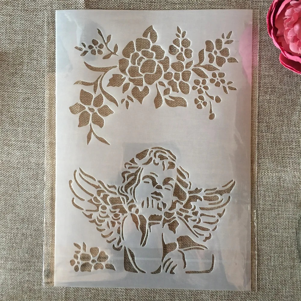 

A4 29cm Mandala Angel Flower DIY Layering Stencils Painting Scrapbook Coloring Embossing Album Decorative Template