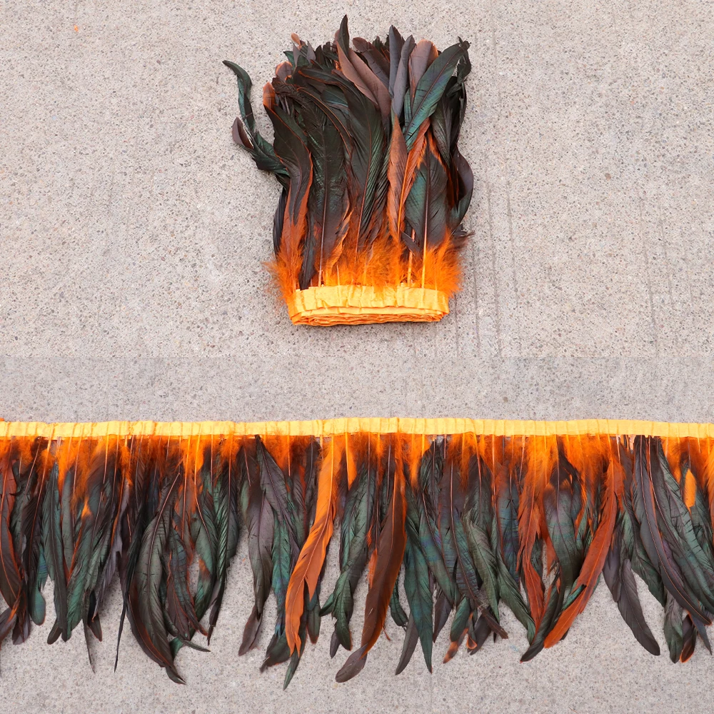 Двухцветные черные петушиные хвосты декоративные куриные перья 25-35 см для платья