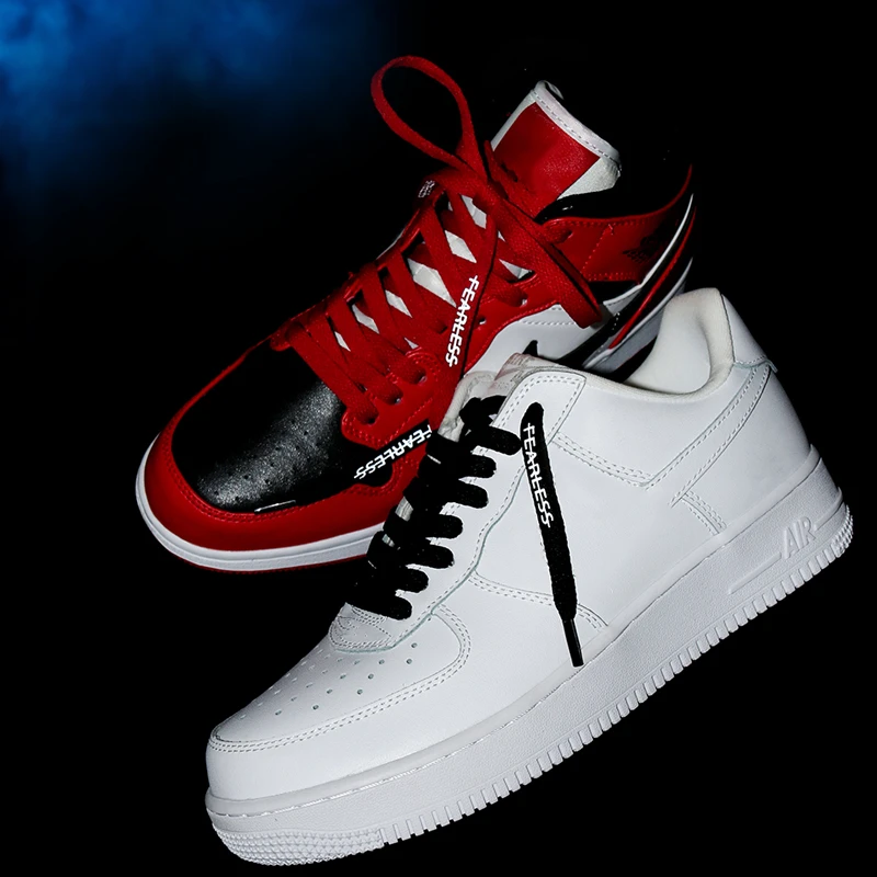 1Pair Flat Shoelaces Reflective letter printing Classic Shoe Laces Fit Fashion Sports Shoelace Casual Unisex Shoe Strings