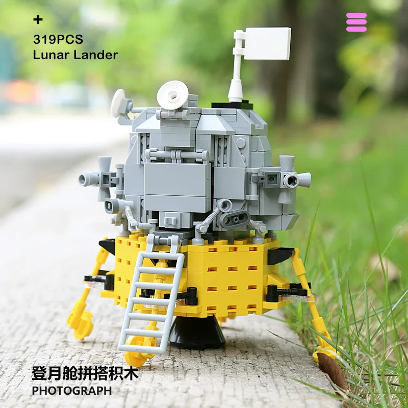 

319 PCS PG-13001 Creative Technology Space Flight Series Lunar Module MOC Model Building Blocks Bricks Toy Gift for Children