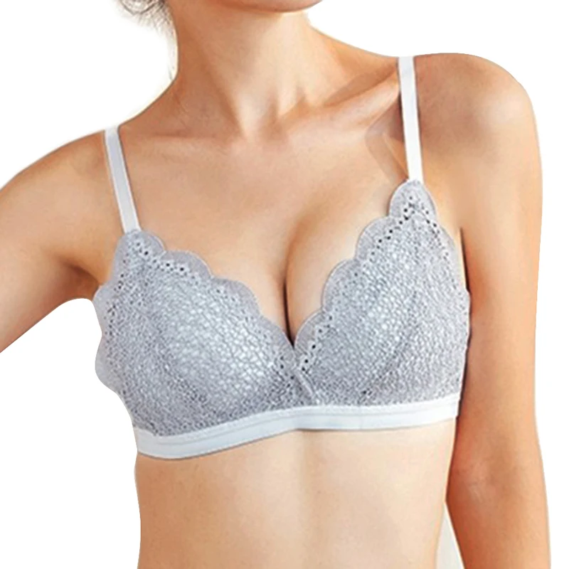 Кружевной ажурный бюстгальтер для девочек без стального кольца двубортное