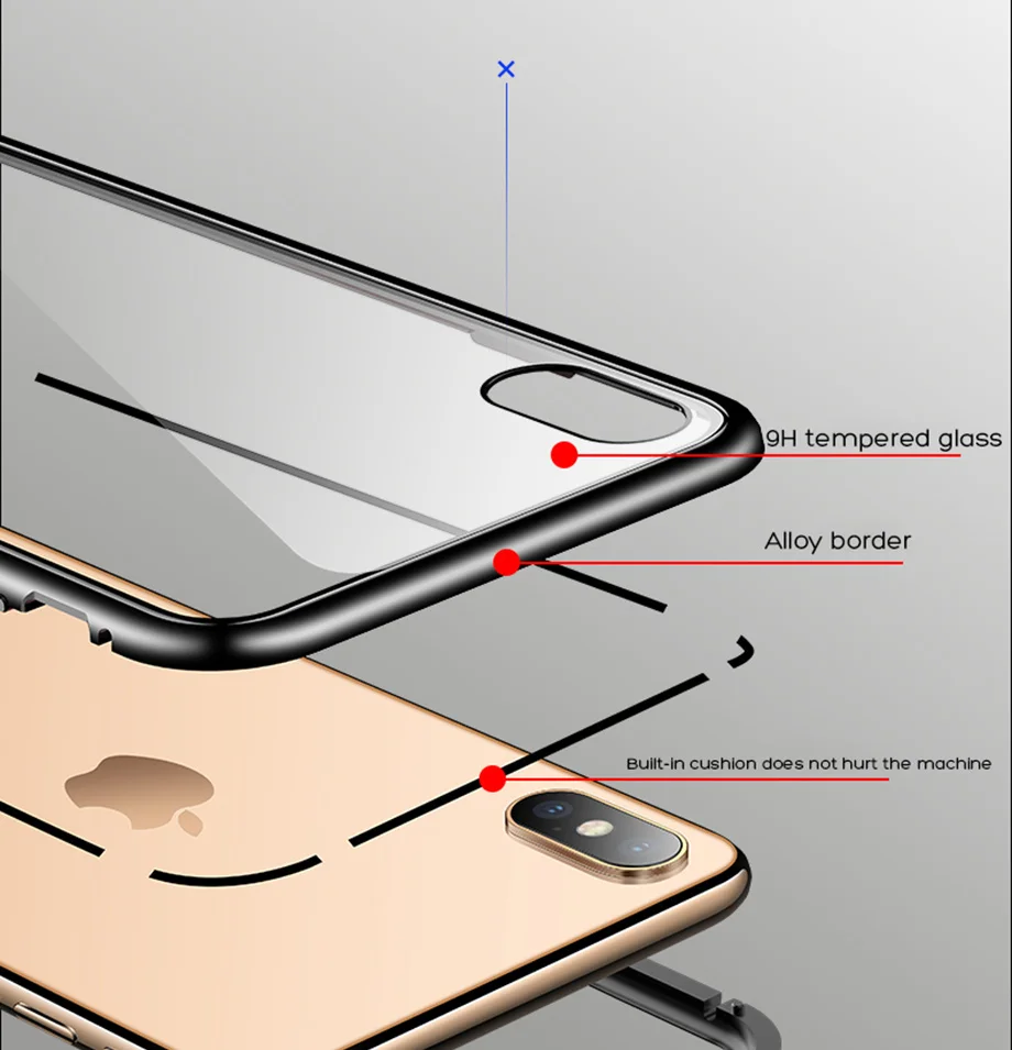 360 магнитная сила для iPhone 7 6s Plus чехол из закаленного стекла для iPhone 7 8 Plus X чехол для iPhone XS чехол для MAX XR