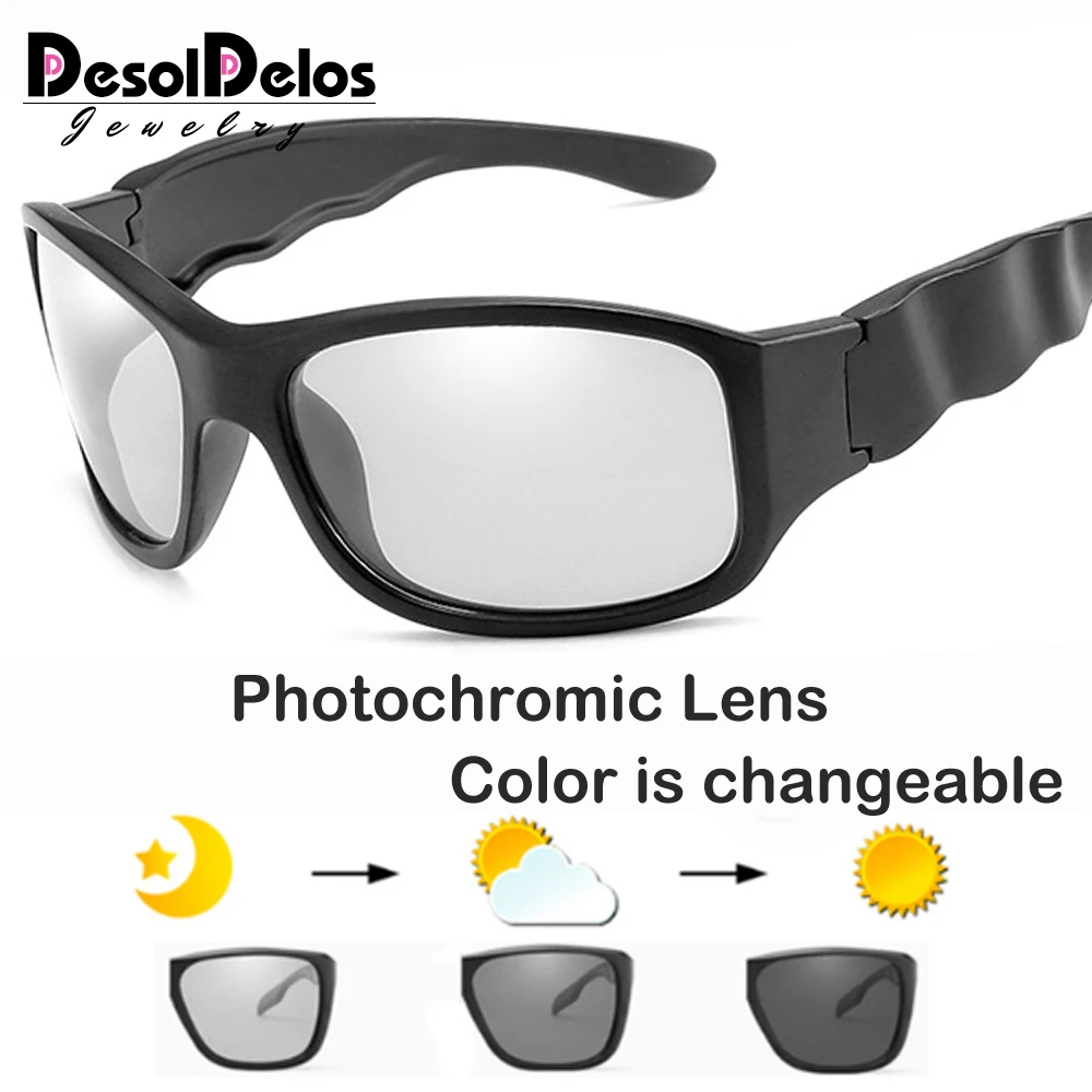 

2022 Brand Design Photochromic Polarized Sunglasses Men Women Chameleon Discoloration Sun Glasses Square Driving Gafas Ciclismo