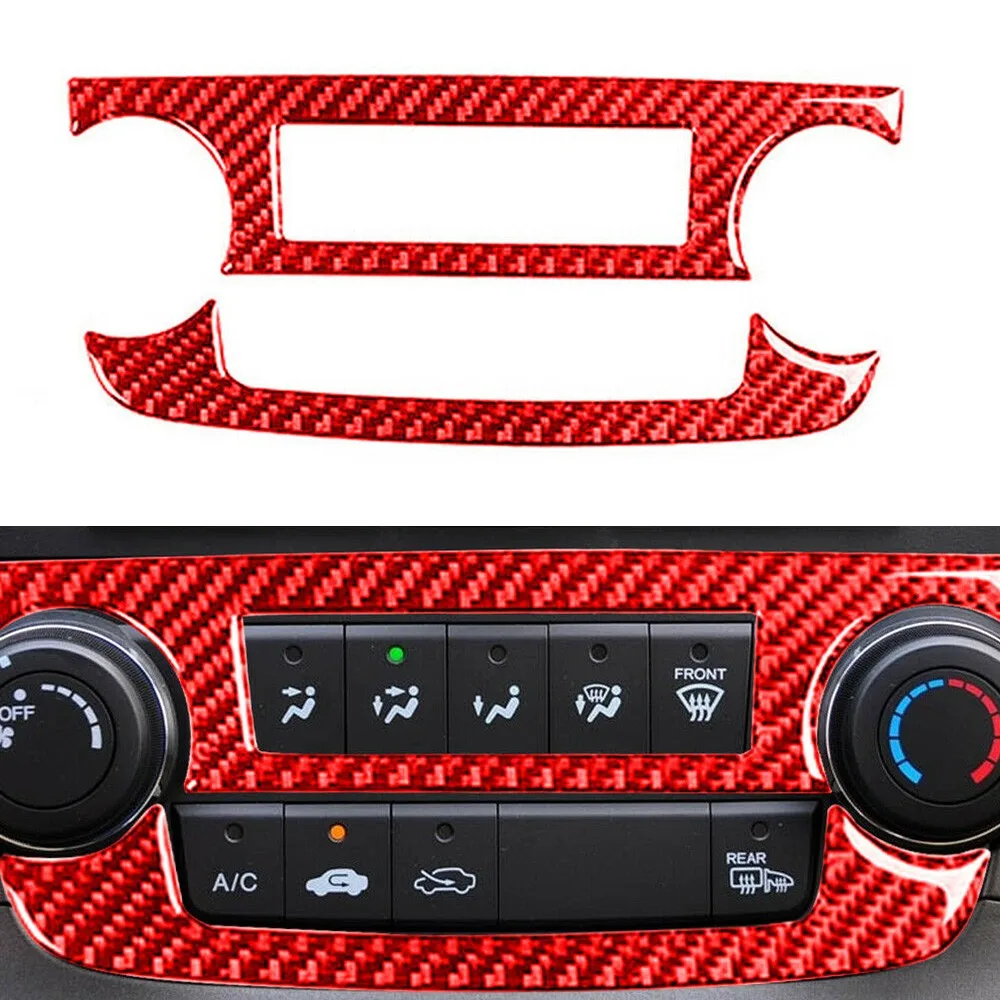 2 шт. декоративная красная внутренняя панель CD из углеродного волокна для Honda CR V CRV