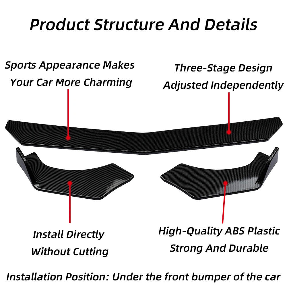 Новый Регулируемый универсальный автомобильный передний бампер для губ
