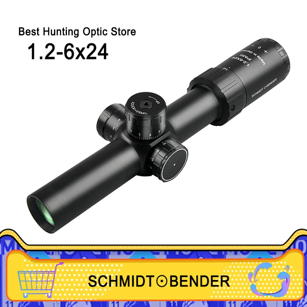 Schmidt Bender 1,2-6x24 30 мм диаметр трубки короткий оптический прицел с подсветкой охотничий прицел со стеклом Улучшенная сетка быстрый фокус