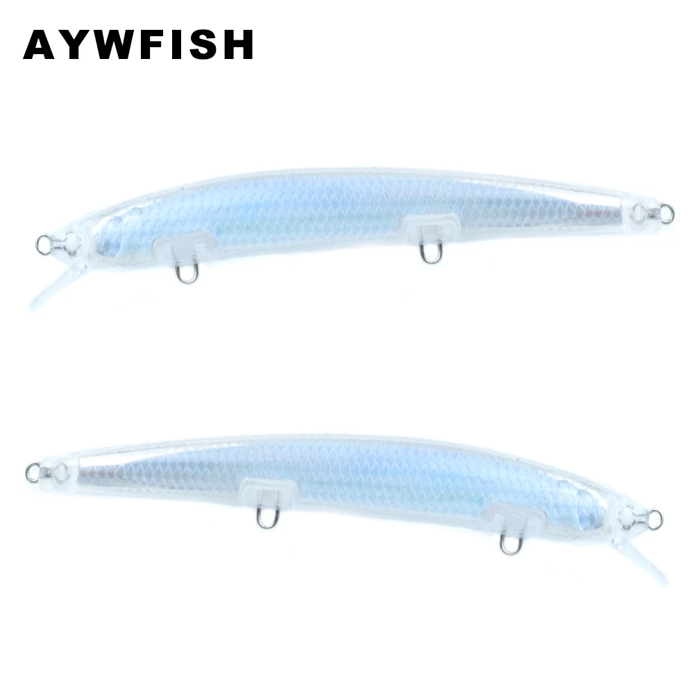 

AYWFISH 20PCS A Lot Unpainted Minnow Wholesale Price 135mm 13g Holograhpic Inside Floating Jerkbait Hard Bait Blank Fishing Lure