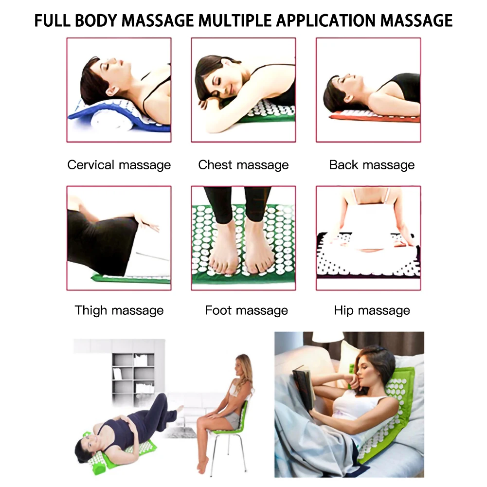 

Lotus Acupuncture Massager Cushion Relieve Stress Back Pain Acupressure Mat Pillow Massage Yoga Spike Mat for Body Relaxation