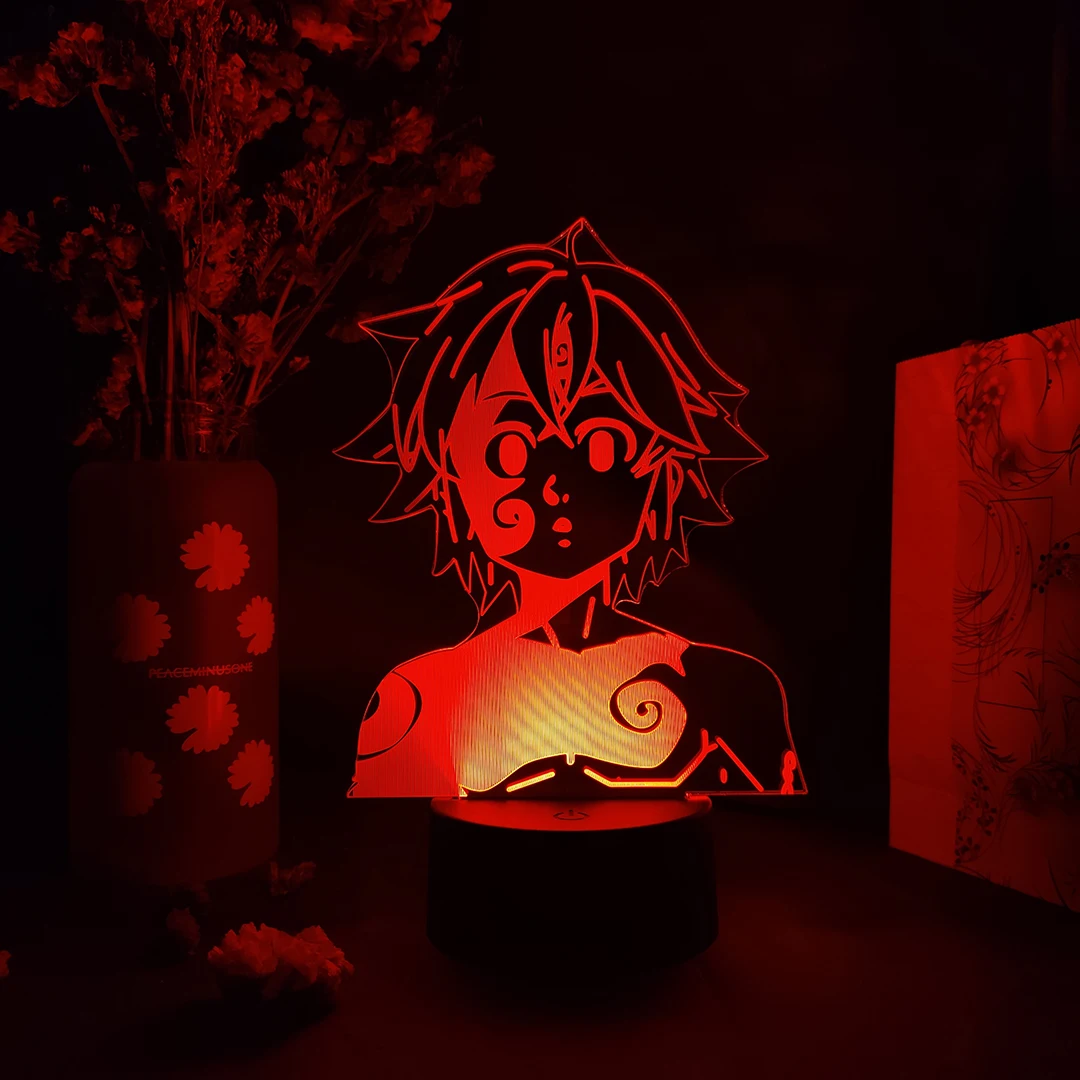 

The seven deadly sins Ban 3D Table Lamp Cool Bedroom Decorative Anime Figure Fox's Sin of Greed Manga Lights Nanatsu no Taizai