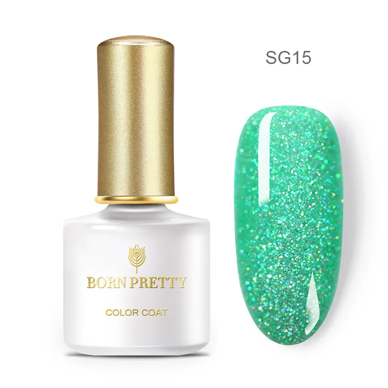 BP-SG15 BORN PRETTY 6 мл Блестящий блестящий гель для ногтей голографический лак УФ светодиодный гель розовый Золотой Серебряный отмачиваемый гель лак для маникюра DIY - Цвет: BP-SG15