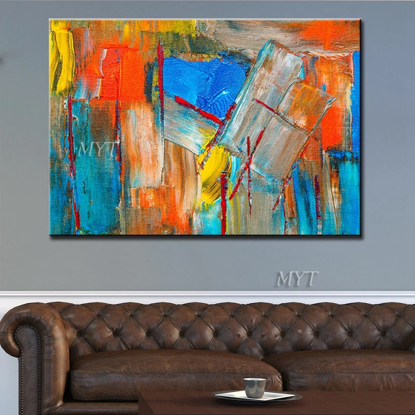 

An Abstract Painting Of Artistic Color On Canvas Hand-painted Wall Art Home Decor Picture Modern Wedding Decoration No Framed