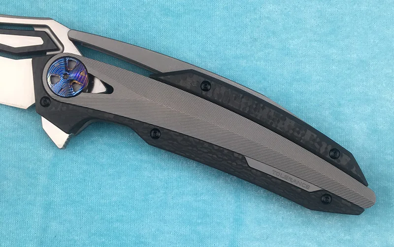 LEMIFSHE ZT0999 Флиппер складной нож M390 лезвие титановый сплав+ рычаг CF открытый кемпинг кухонный Фруктовый Нож EDC инструмент