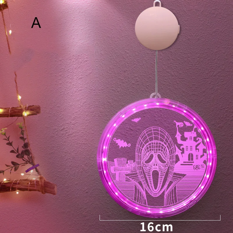 N Хэллоуин Подвесная лампа с присоской чашка светильник для окна декоративный