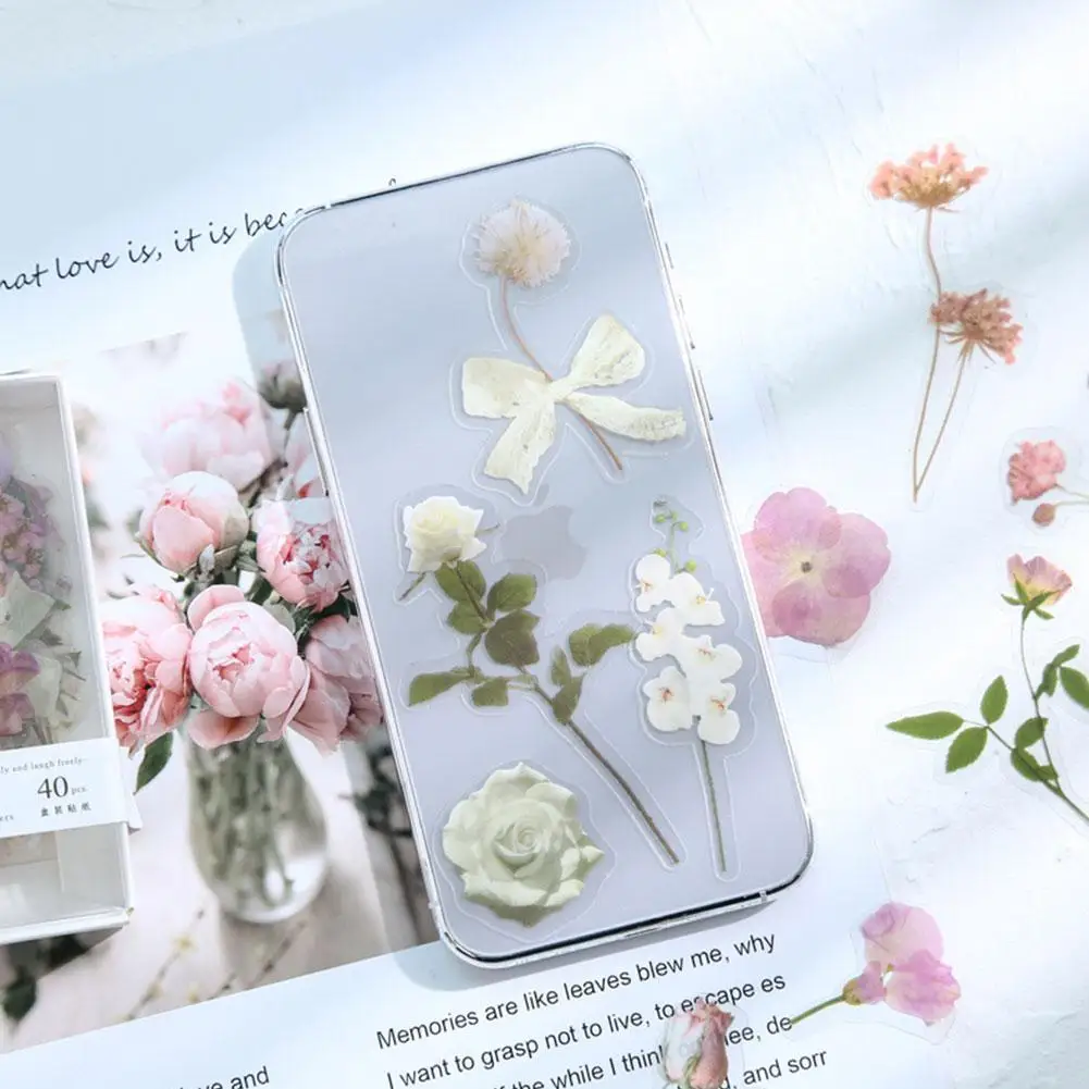 

40pcs/set Selling Flower Season Series Boxed Sticker Creative Floral Journal Materials Decorative Sticker Journaling Stationery