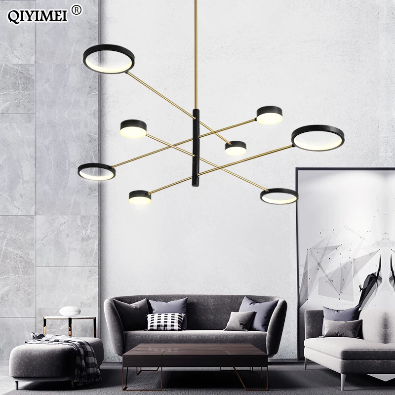 Люстра Светильники для гостиной столовой кабинета черная люстра Металлическая