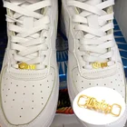 Индивидуальная застежка для обуви из нержавеющей стали с именем для женщин, золотые аксессуары для обуви на заказ, модные украшения с именной табличкой с надписью