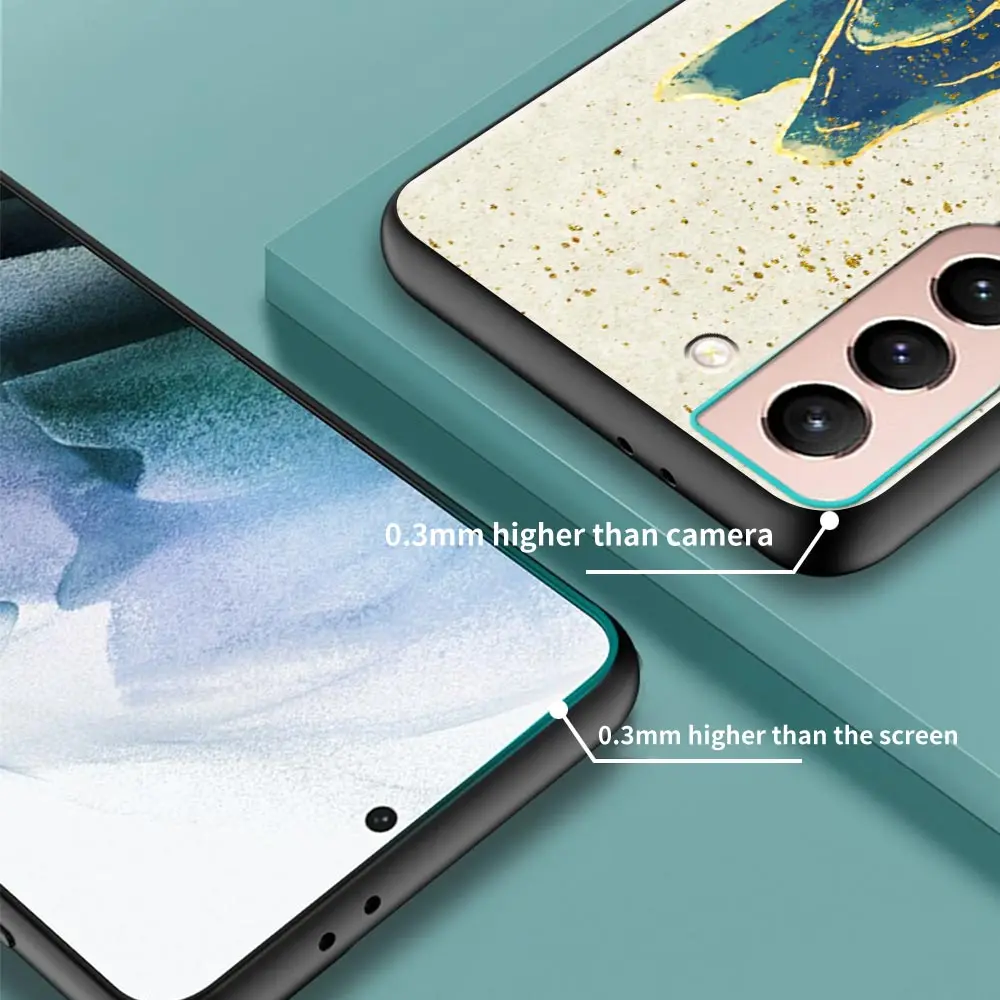 

Luxury Gold Foil Art Smart Phone Case For Samsung S21 Ultra Galaxy S20 FE S10 S9 Plus Lite S10e TPU Cover Soft Capa Black Fundas