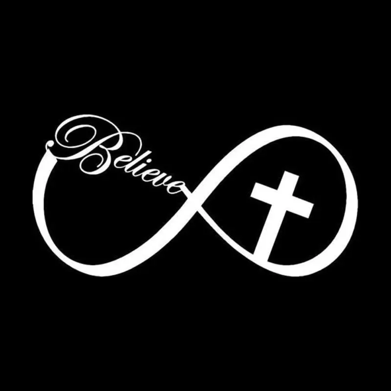Turienzo 15CM*7.5CM Personalized Cross Christian Jesus Believe God Vinyl Window Stickers CT-1599 | Автомобили и мотоциклы